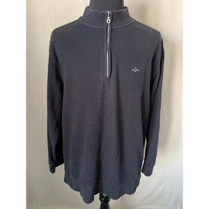 Greg Norman Black Ribbed Zip Collar Pullover, Size XXL